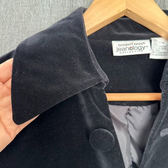 Vintage Newport News Jeanology Black Velvet Corset Front Closure Military Blazer - Picture 5 of 12